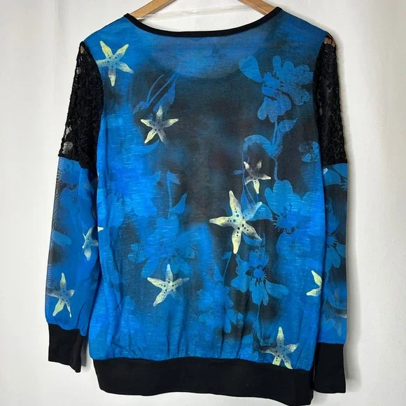 Disney Parks NWT Shirt Size L Ariel The Little Mermaid Long Sleeve Lace Sheer - Picture 9 of 9